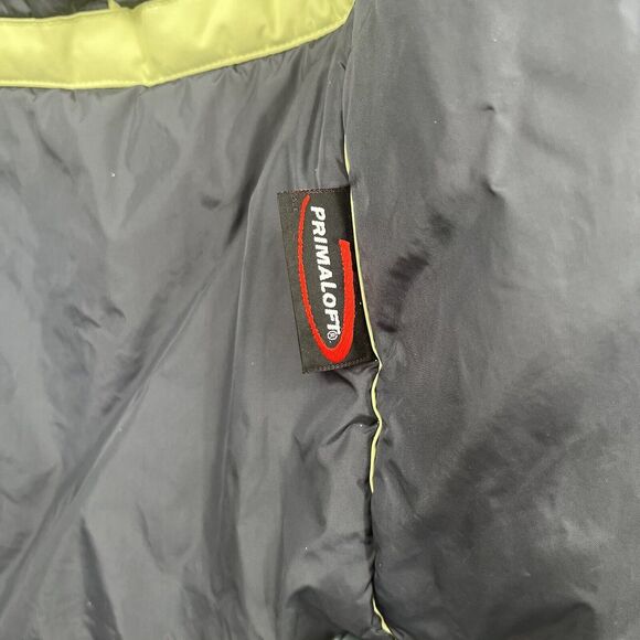 L.L Bean Womens Size L Ski Jacket Insulated Primaloft Hooded Coat Green Black - Picture 6 of 8